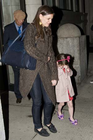Suri Cruise and Katie Holmes in New York City