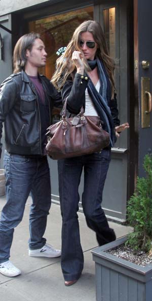 Supermodel Giselle Bundchen sports a flared look while out to dinner