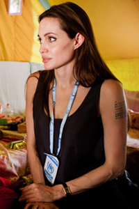 Angelina Jolie arm tattoo