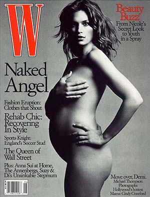 Cindy Crawford pregnant on W Magazine cover