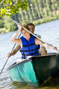 Couple in row boat