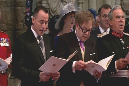 elton john at the royal wedding. royal wedding. Elton John