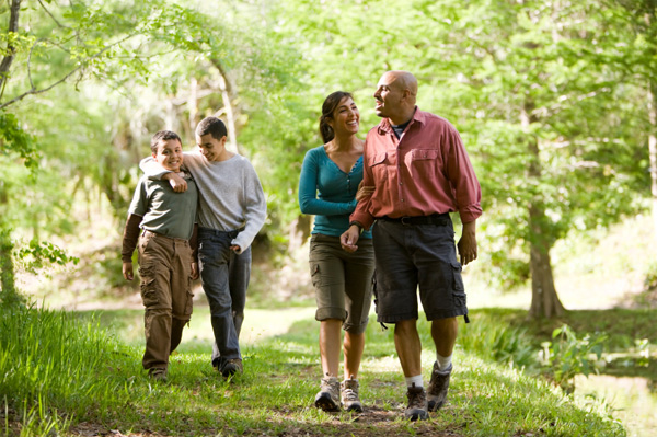 Family hiking