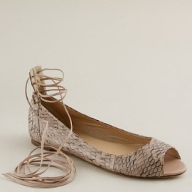 J.Crew Lana Lace-Up Snakeskin Ballet Flats for the royal wedding