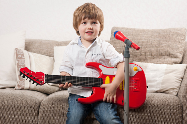 Little boy singing