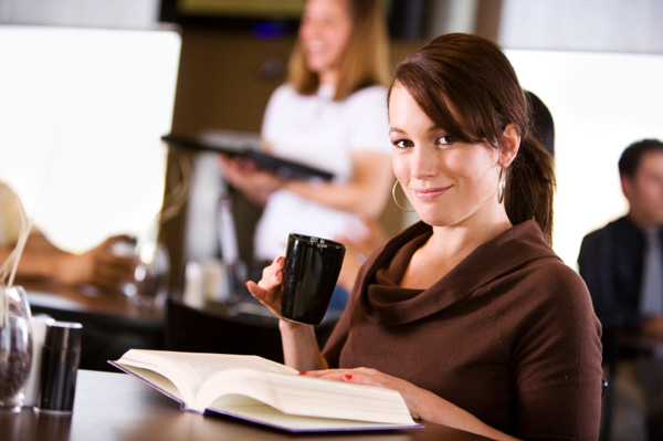 Woman in cafe
