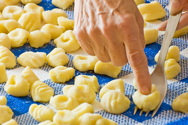 Woman making dumplings