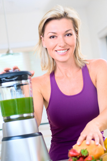 Woman making smoothie