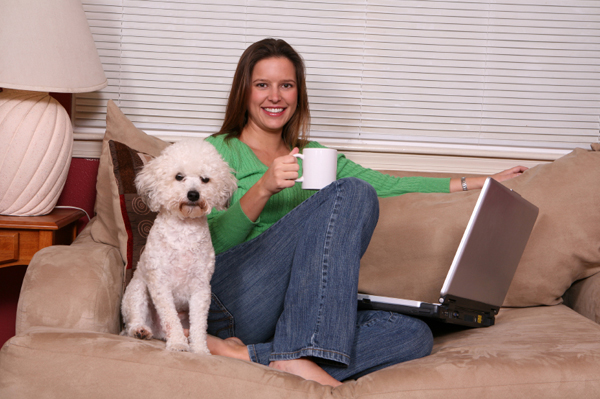 Woman on pet community website