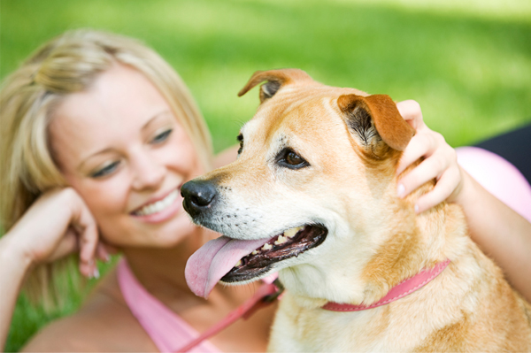 Woman after run with dog