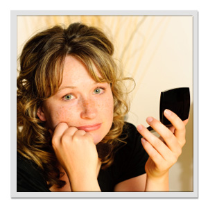Woman who has discovered wrinkles