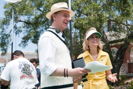 Paul Feig and Kristen Wiig on the Bridesmaids set