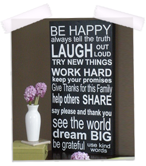 Family values sign