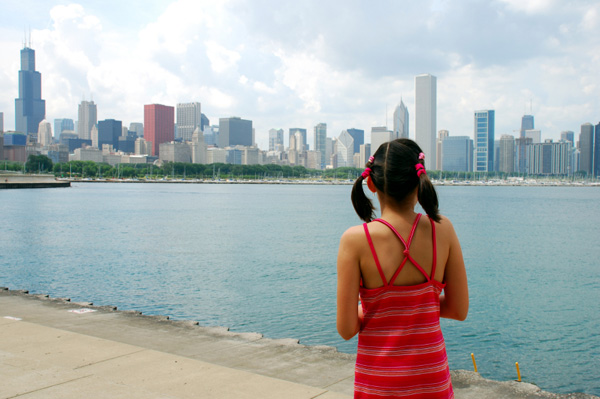 Little girl in Chicago