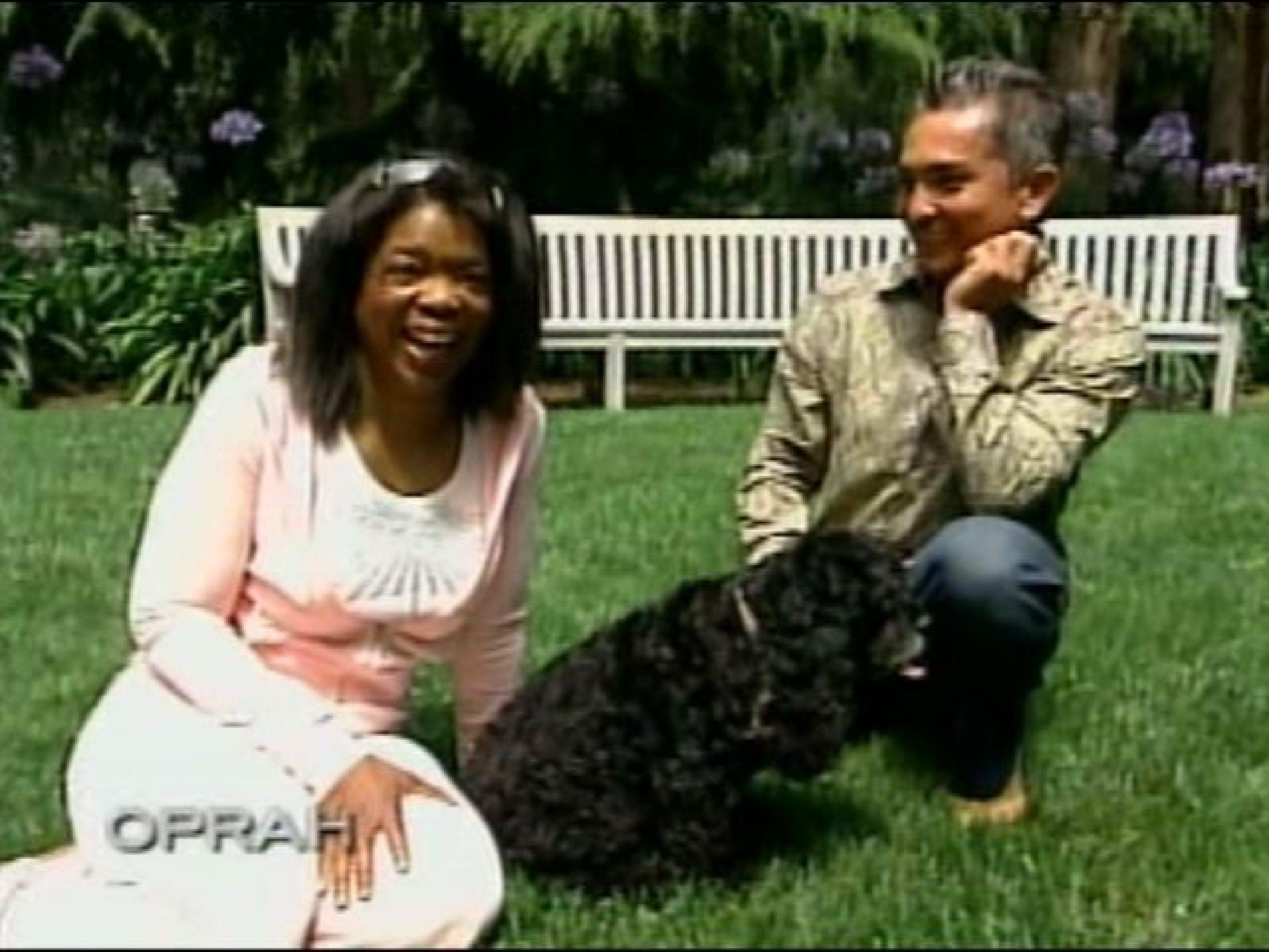 Oprah Winfrey with her dogs in 2006