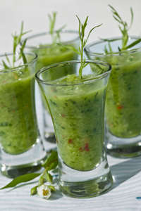 Soup in shot glass