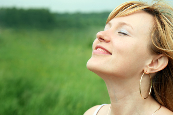 Woman with clear, healthy skin