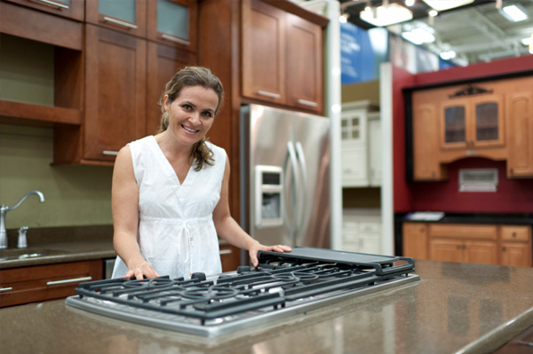 Woman shopping for kitchen