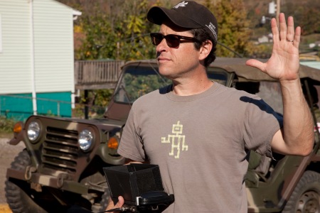 JJ Abrams on the set of Super 8