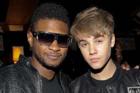 Justin Bieber and Usher at Scooter Braun's Bday Party