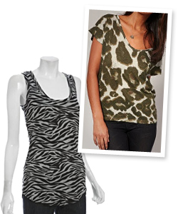 animal print tank tops and tee shirt