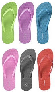 Bright flip flops