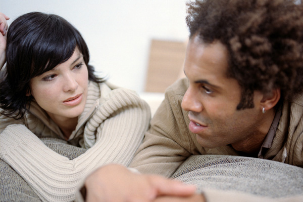 Couple having serious discussion