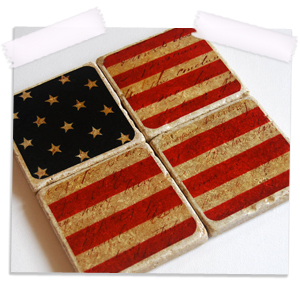 Stars and stripes coaster set