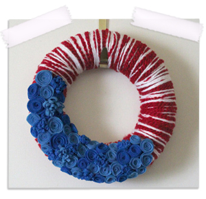 Red, white and blue wreath