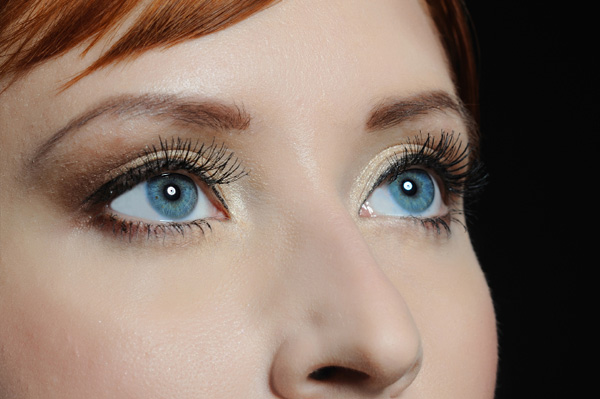 Woman with fake lashes