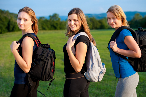 Friends going on hike