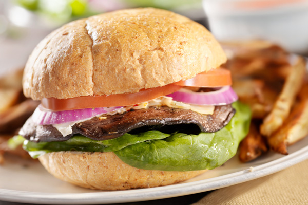 Grilled mushroom burger