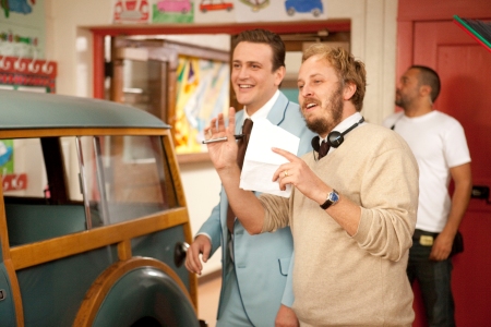 Jason Segel on the set of The Muppets