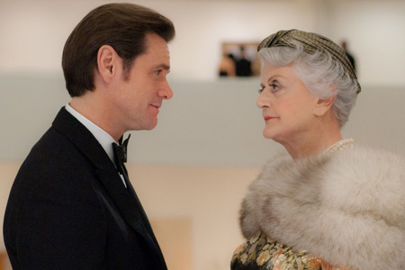 Angela Lansbury and Jim Carrey in Mr Popper's Penguins