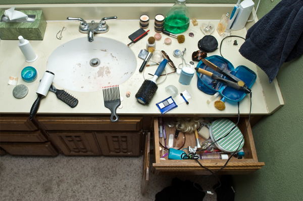 Messy bathroom