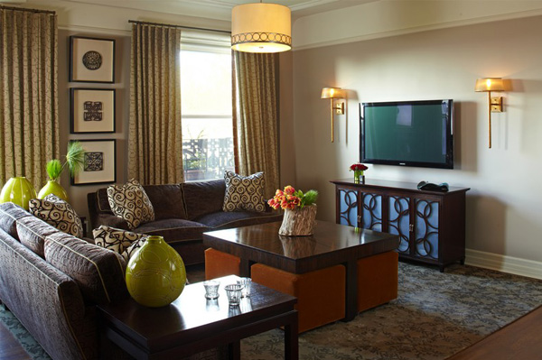 Living room with patterns