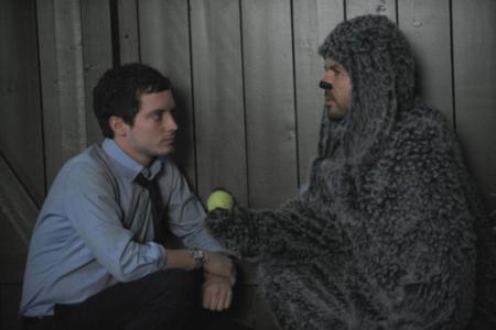 Elijah Woods befriends a dog in FX's Wilfred