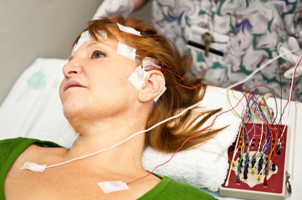 Woman getting EEG