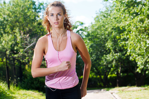 Woman practicing for marathon