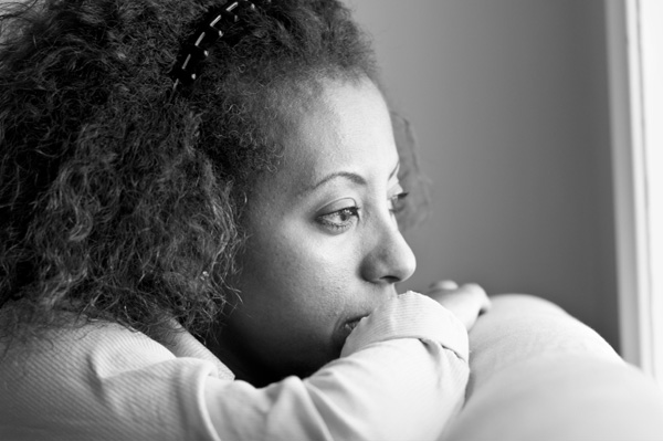 Woman thinking about childhood