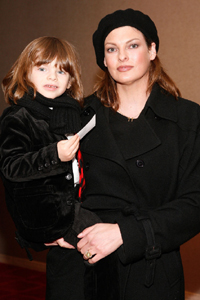 Linda Evangelista and son