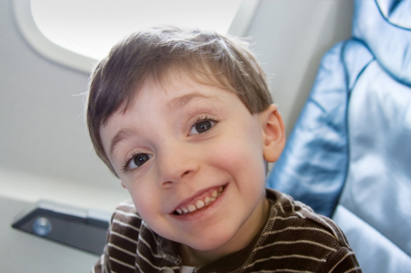 Boy on plane