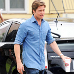 Brad Pitt on set of World War Z