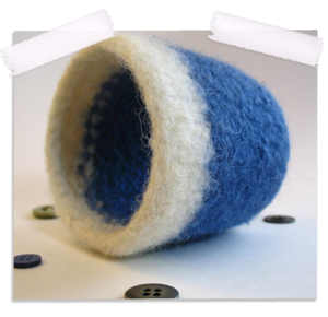 Handknit felted cup cozy