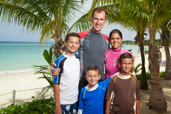 Family on Carribean vacation
