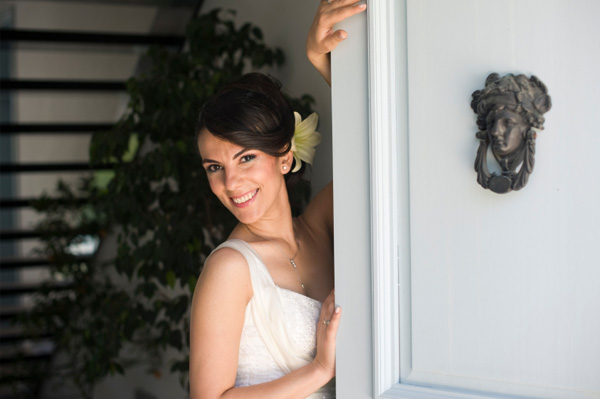 Happy bride on her wedding day