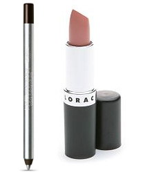 Nude lipstick and silver lightening pencil