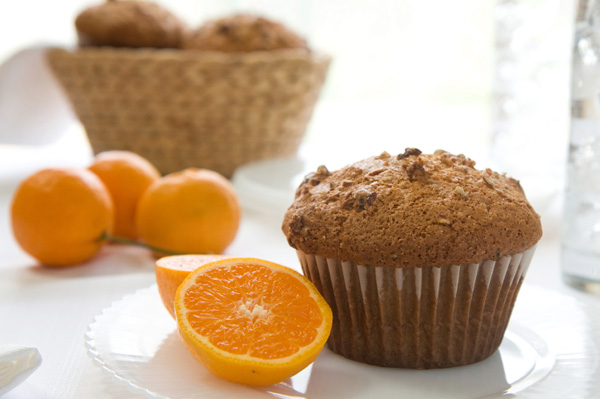 Orange pecan muffin