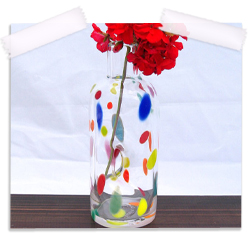 Po' dot hand blown glass bud vase 