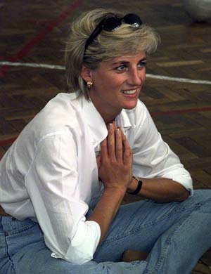 Princess Diana doing charity work